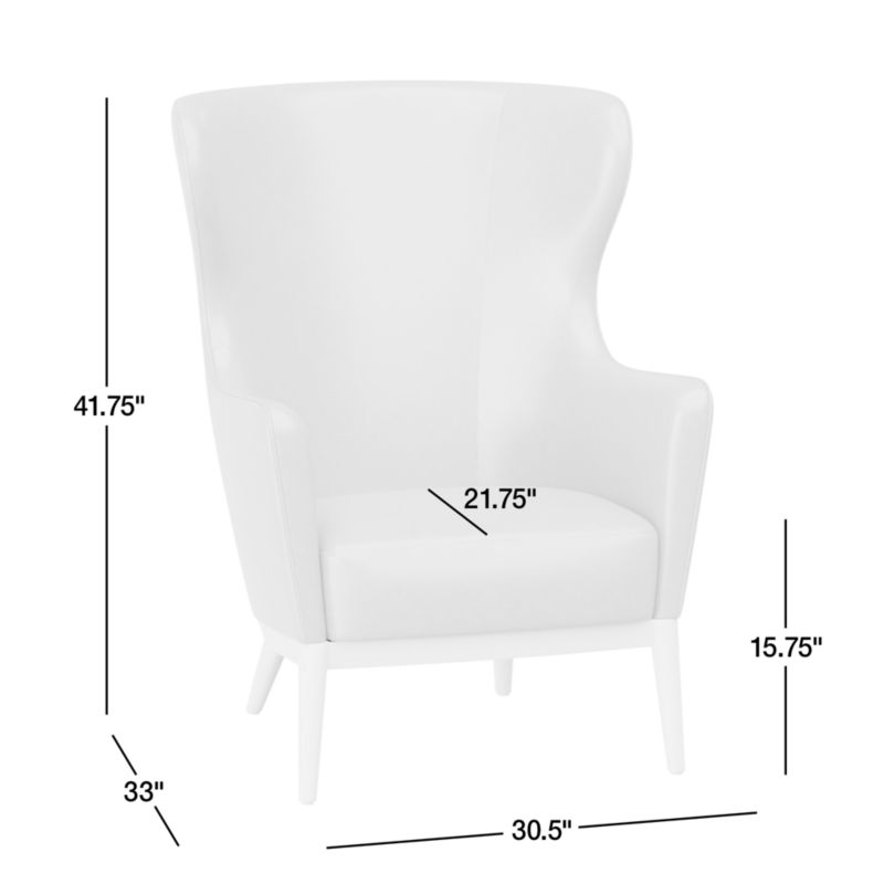 View Alva Leather Wingback Accent Chair - image 3 of 6