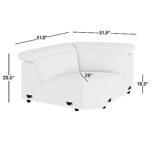 Drift Leather Stationary Wedge Chair Sectional Piece