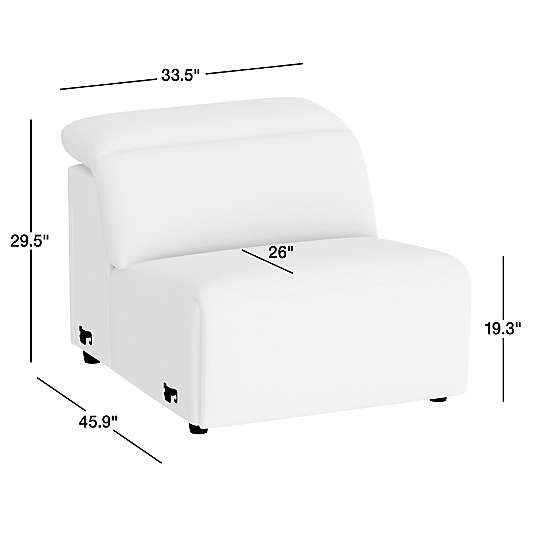 Drift Leather Stationary Armless Chair Sectional Piece