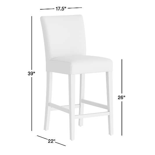 Lowe Ivory Leather with Ebony Wood Legs Bar Stools