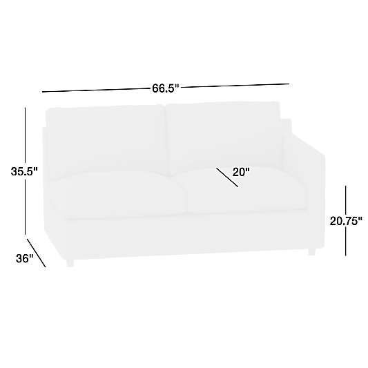 Barrett II Leather Right-Arm Apartment Sofa Sectional Piece