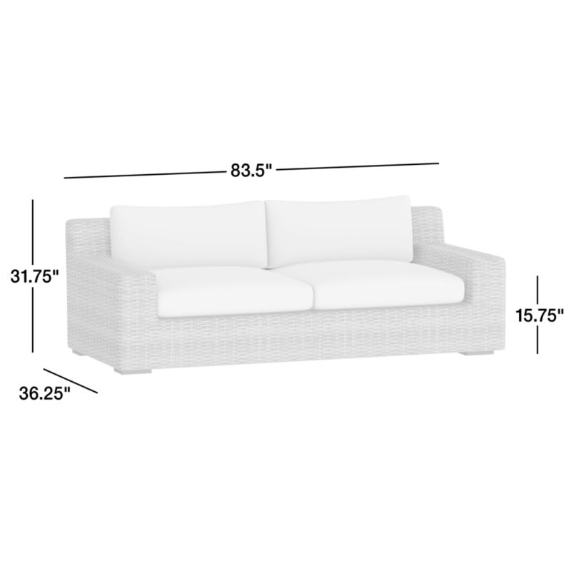 Abaco 83" Outdoor Sofa with Canvas Charcoal Sunbrella ® Cushions