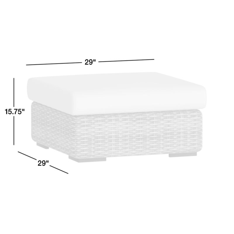 Abaco Resin Wicker Outdoor Ottoman with Canvas Charcoal Sunbrella ® Cushion