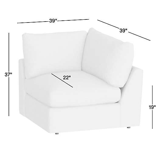 Lounge Leather Stationary Corner Chair Sectional Piece