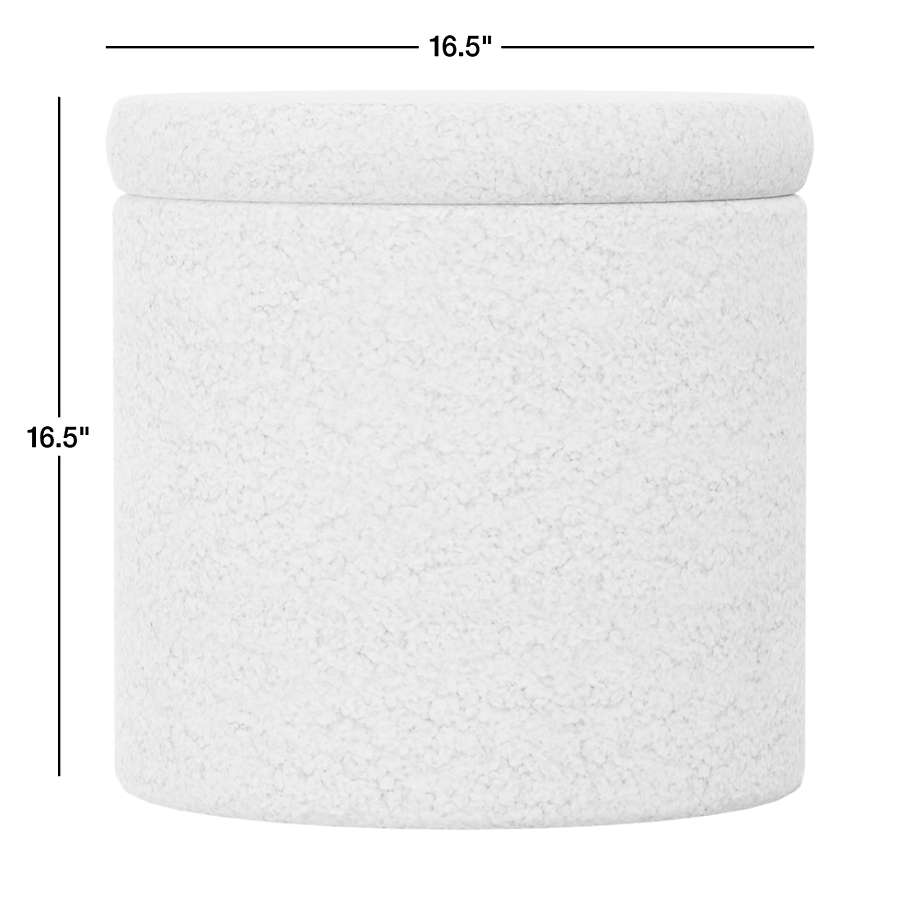 View Set of 4 Dot Light Brown Sherpa Kids Storage Ottoman and Stool - image 2 of 11