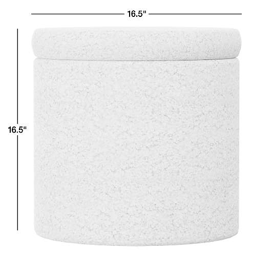 Dot Cream White Sherpa Kids Storage Ottoman and Stool