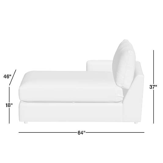 Lounge Deep Left-Arm Storage Chaise Lounge Sectional Piece