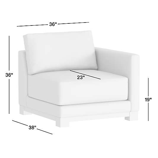 Gather Wood Base Leather Right-Arm Chair Sectional Piece