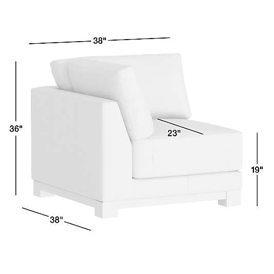 Gather Wood Base Leather Corner Chair Sectional Piece