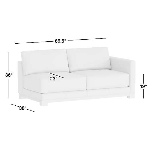 Gather Wood Base Leather Armless Sofa