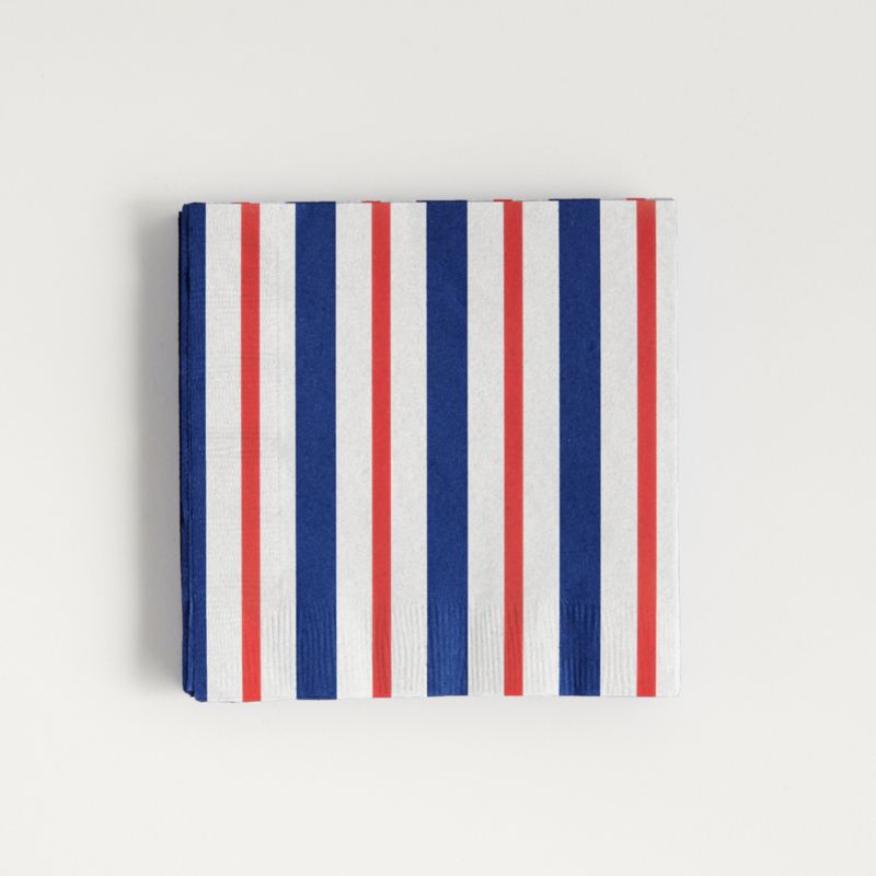 Fourth of July Striped Paper Cocktail Napkins Crate & Barrel