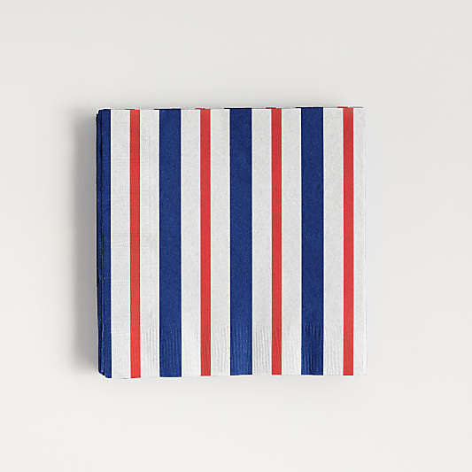 Fourth of July Striped Paper Cocktail Napkins