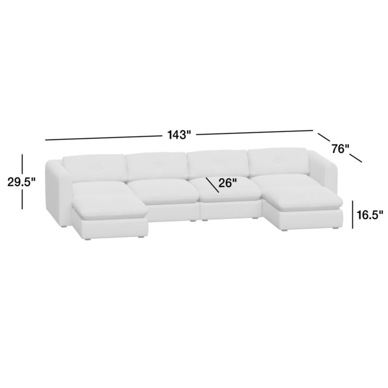 View Bucktown Modular 6-Piece Sectional Sofa with Ottoman - image 2 of 15