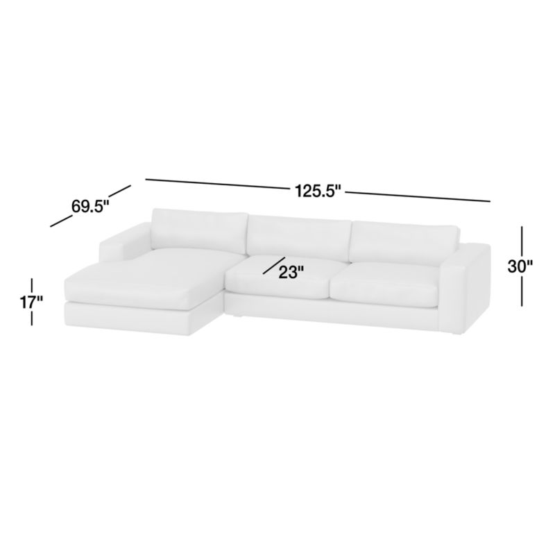 View Oceanside Low Leather 2-Piece Left-Arm Chaise Sectional Sofa - image 2 of 8