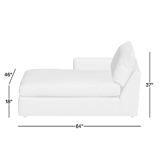 Lounge Left-Arm Storage Chaise Lounge Sectional Piece