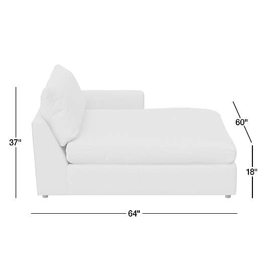Lounge Leather Right-Arm Extra Wide Chaise Lounge Sectional Piece