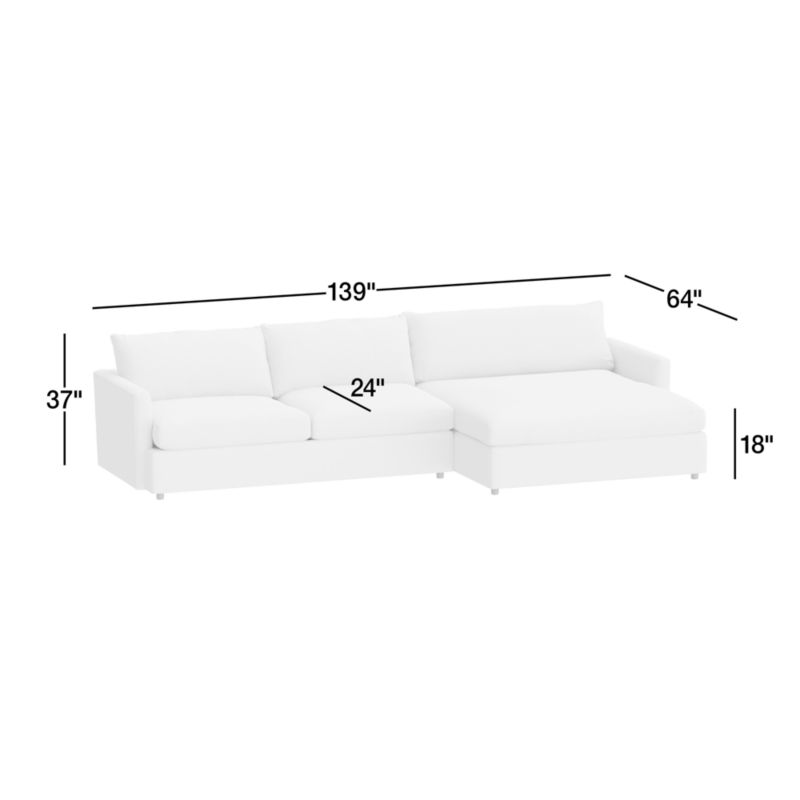 View Lounge 2-Piece Right-Arm Extra Wide Chaise Sectional Sofa - image 3 of 14