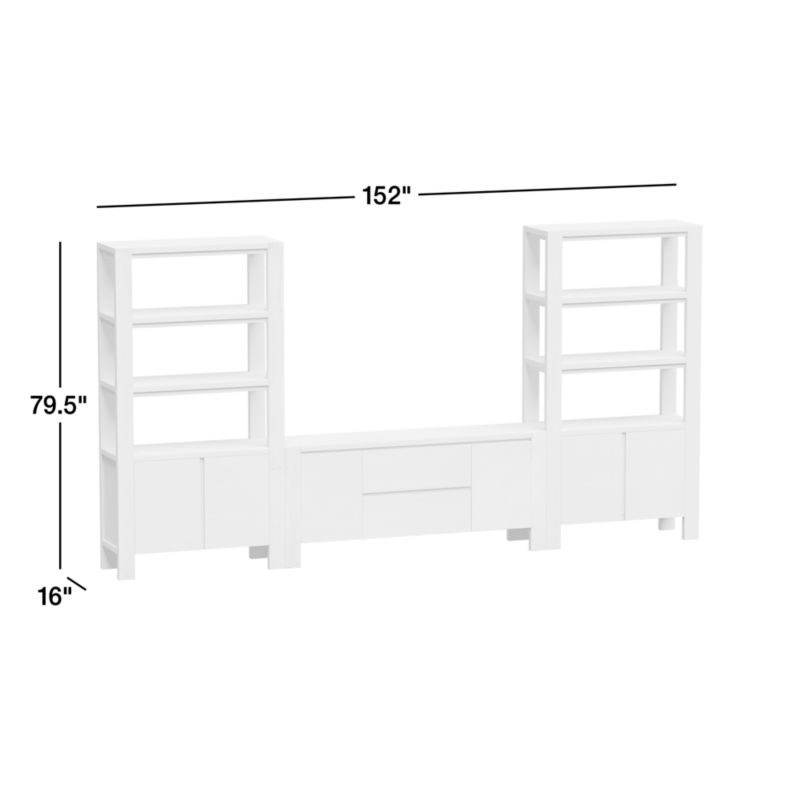 View Terra 68" Natural Oak Wood Storage Media Console with 2 Bookcases - image 3 of 16