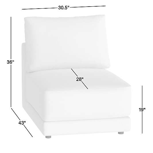 Gather Deep Armless Chair Sectional Piece