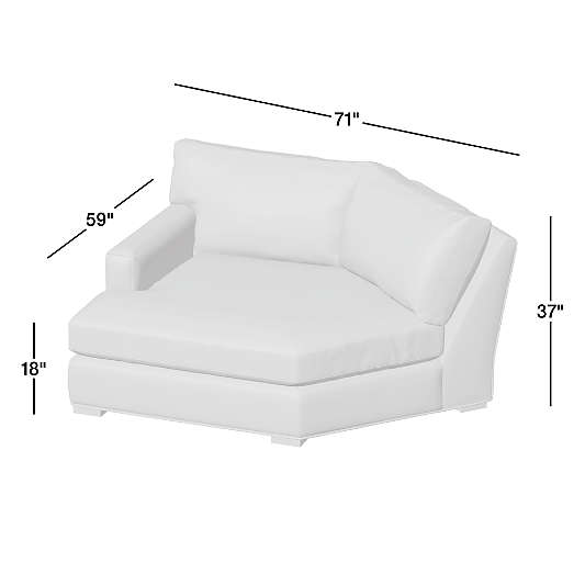 Axis Left-Arm Angled Chaise Lounge Sectional Piece