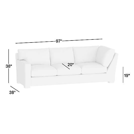 Axis Classic Leather Left-Arm Corner Sofa Sectional Piece