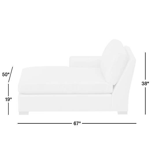 Axis Classic Leather Left-Arm Extra Wide Chaise Lounge Sectional Piece