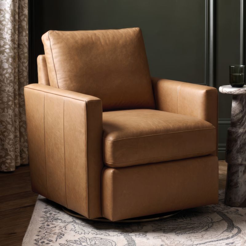 Lounge Classic 32" Leather Swivel Chair - image 4 of 9