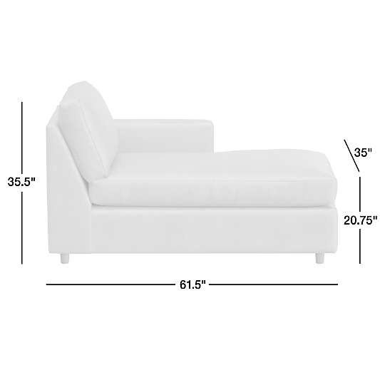 Barrett II Leather Right-Arm Chaise Lounge Sectional Piece