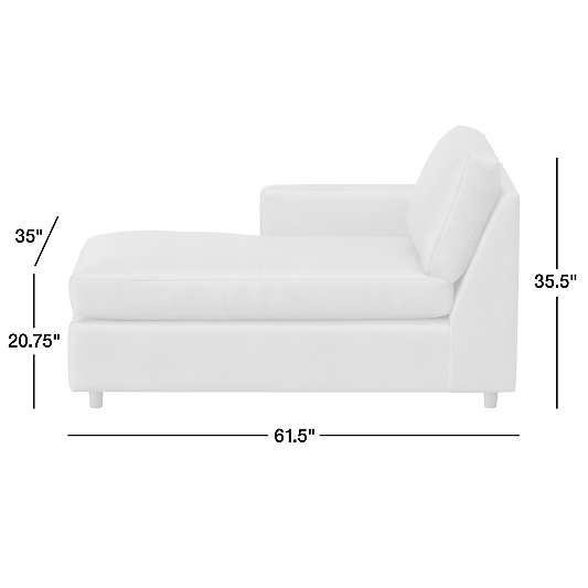 Barrett II Leather Left-Arm Chaise Lounge Sectional Piece