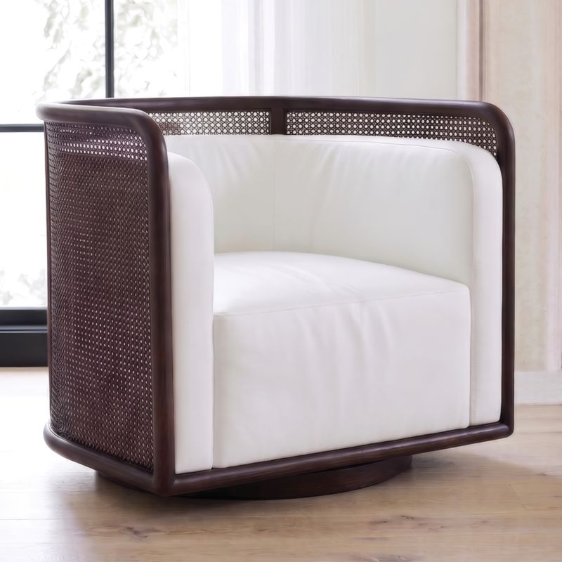 Fields Cane Back Swivel Accent Chair by Leanne Ford - image 1 of 7