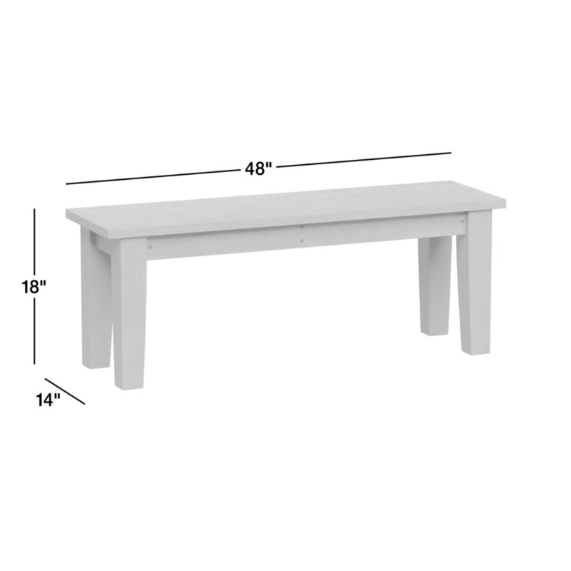 Basque 48" Charcoal Grey Wood Dining Bench