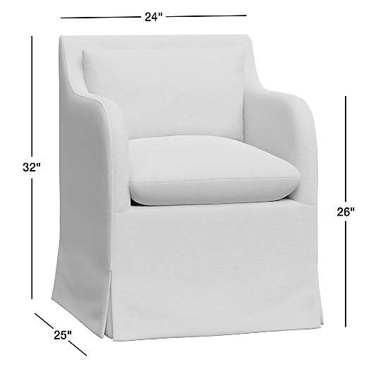 Belmar Ivory Upholstered Dining Arm Chair