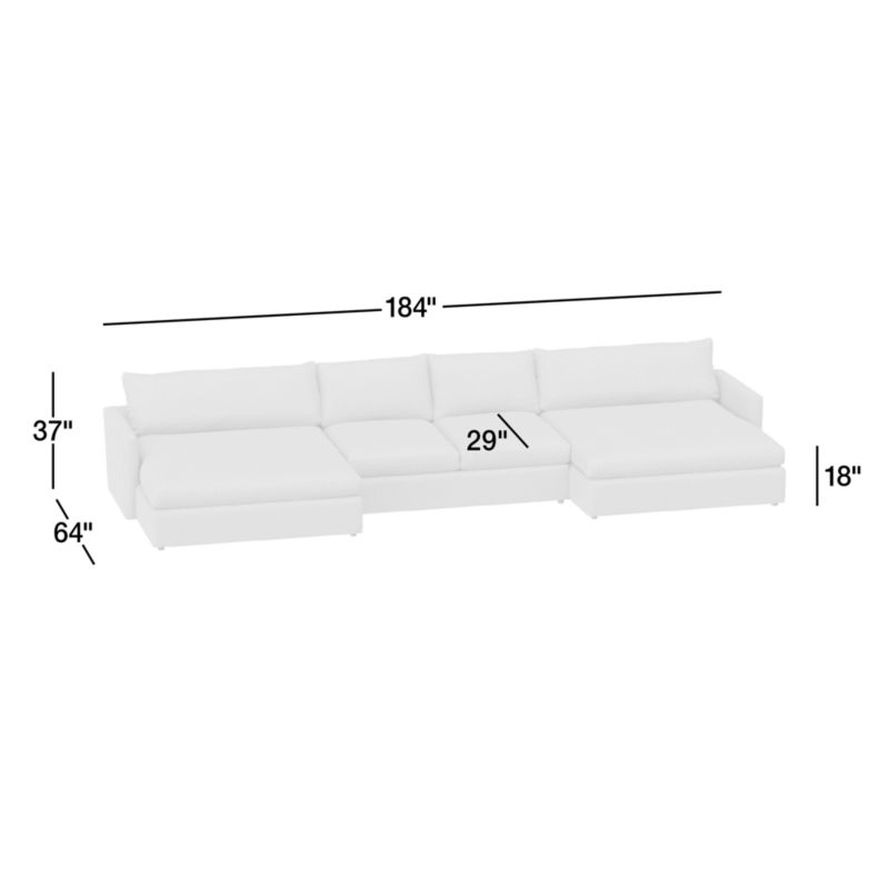 View Lounge Deep 3-Piece Double Chaise Sectional Sofa - image 3 of 10