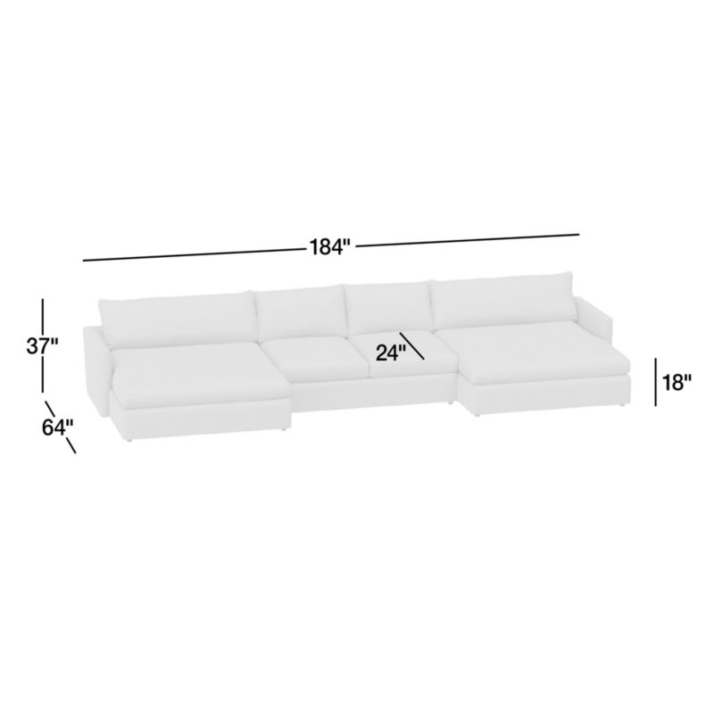 Lounge 3-Piece Double Chaise Sectional Sofa + Reviews | Crate & Barrel ...