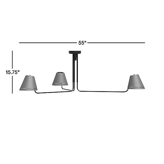 Jensen Black Metal Semi-Flushmount Light