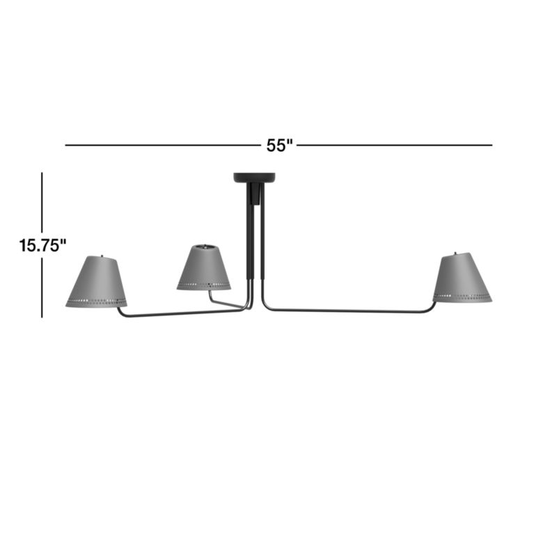 Jensen Black Metal Semi-Flushmount Light