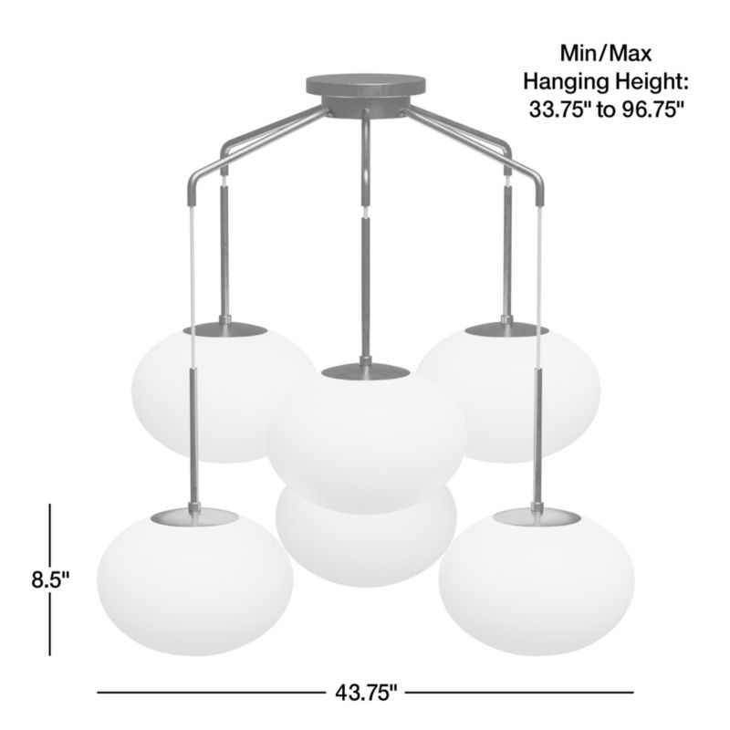 View Moon Brass and Glass 6-Light Chandelier - image 3 of 12