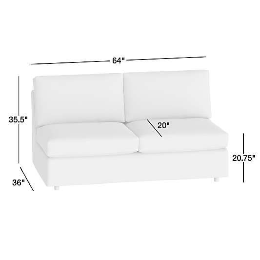 Barrett II Armless Loveseat Sectional Piece