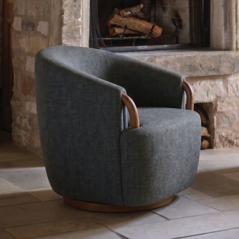 Rapallo Wood Swivel Accent Chair - image 2 of 8