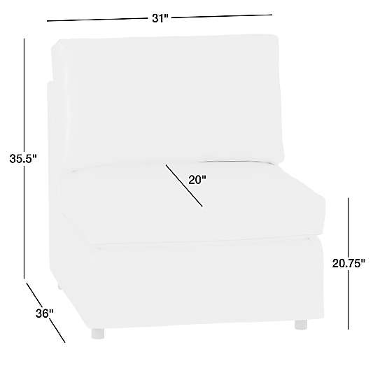 Barrett II Armless Chair Sectional Piece