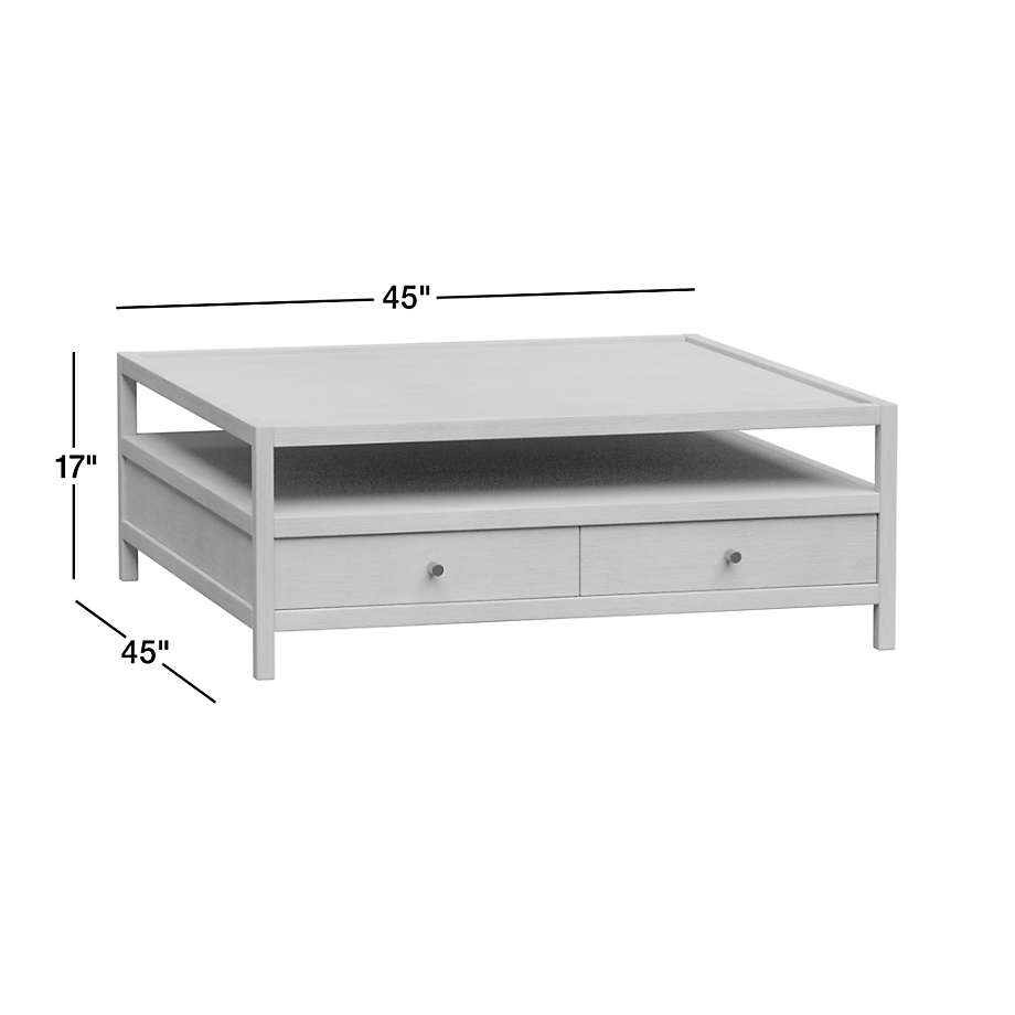 View Keane Weathered Natural Wood 54" Rectangular Storage Coffee Table - image 2 of 10
