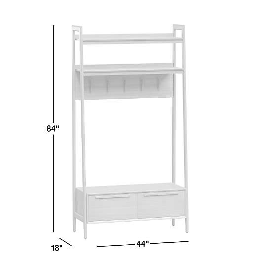 Tate Walnut Wood Hall Tree with Bench and Shoe Storage