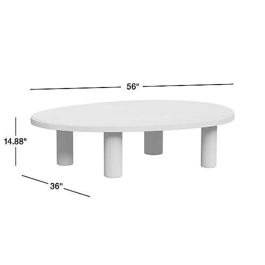 La Sal Natural Oak Wood 56" Asymmetrical Coffee Table