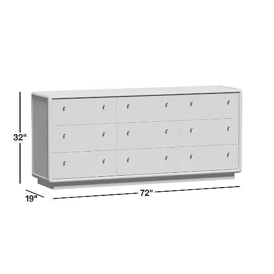 Lafayette Whitewashed Wood 9-Drawer Dresser