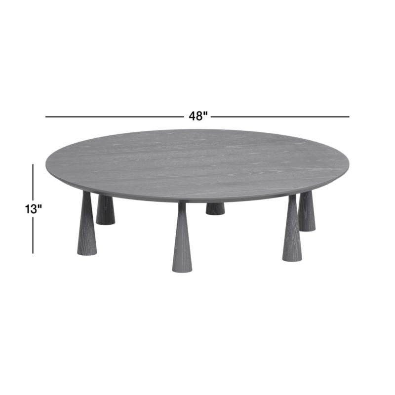 View Repaso Ebonized Ash Wood 48" Round Coffee Table - image 3 of 14