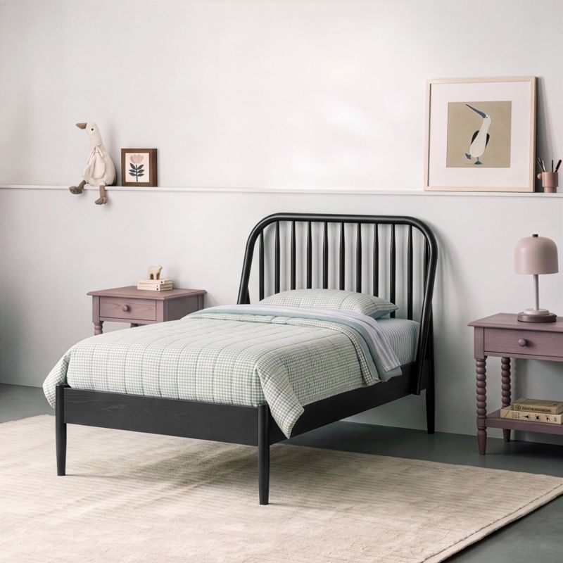 Bodie Spindle Ebonized Black Wood Kids Full Bed - image 4 of 12