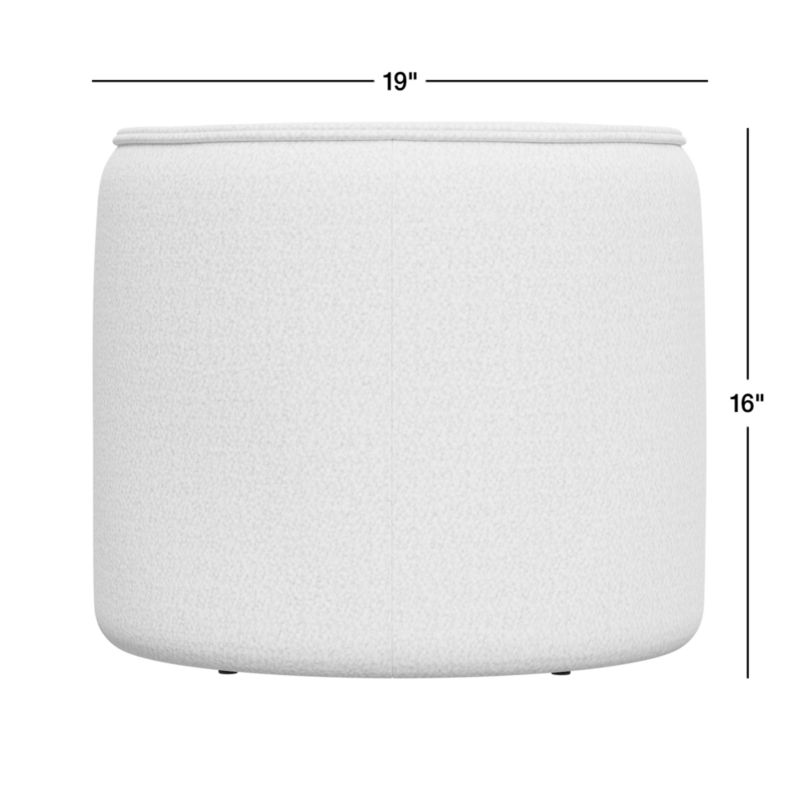 View Fireside Small Round Upholstered Ottoman - image 3 of 5