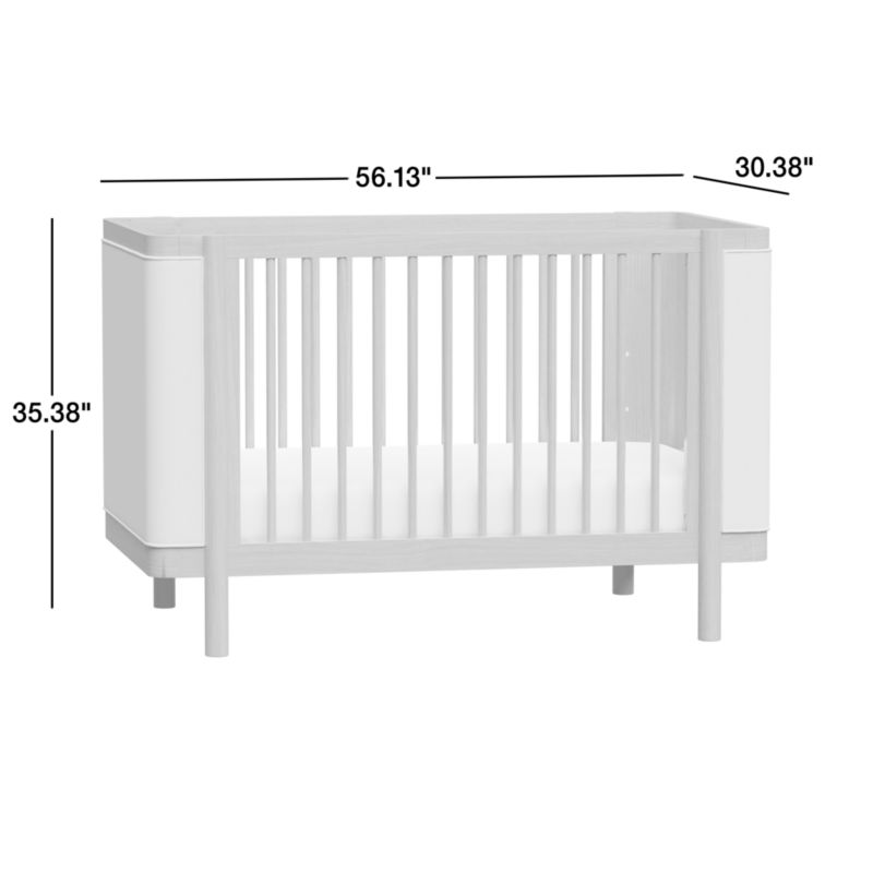 Redondo Upholstered Wood Baby Crib with Toddler Bed Rail