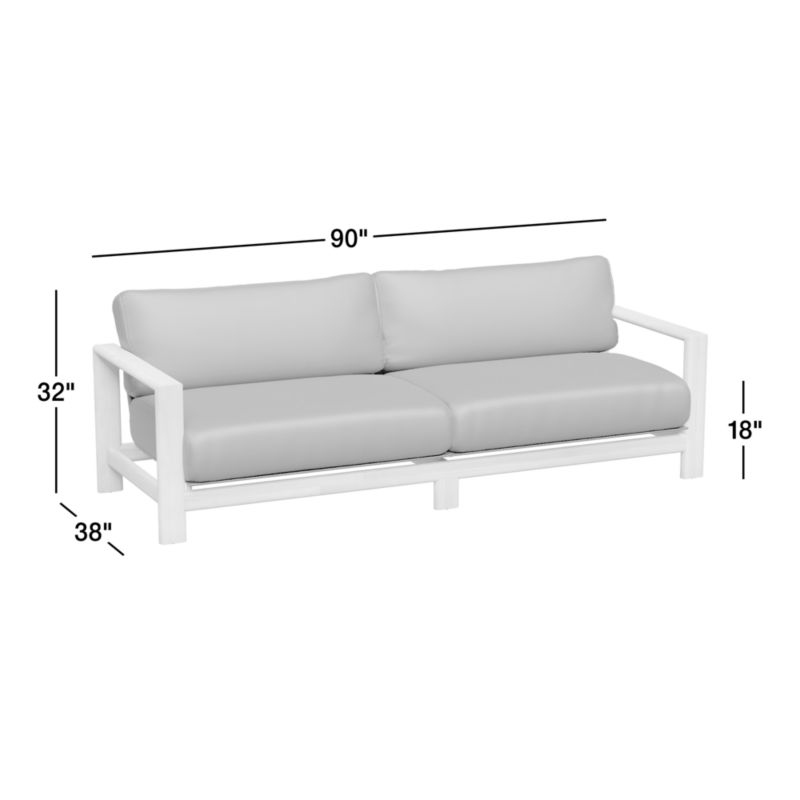 Anguilla 90" Teak Outdoor Sofa with Black Cushions