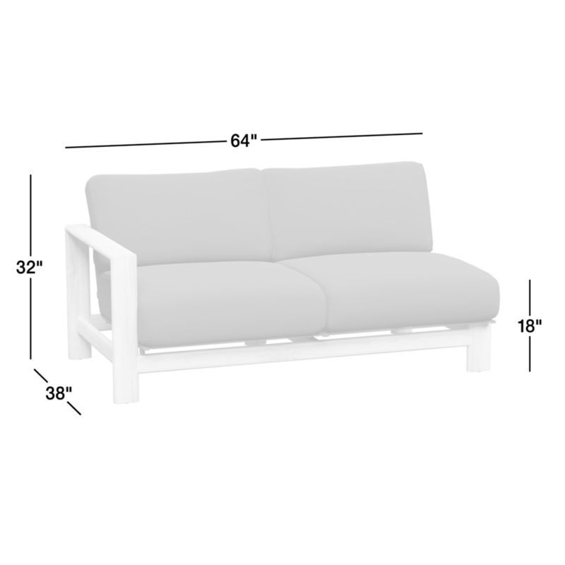 View Anguilla 64" Teak Left-Arm Outdoor Sofa with Black Cushions - image 3 of 3